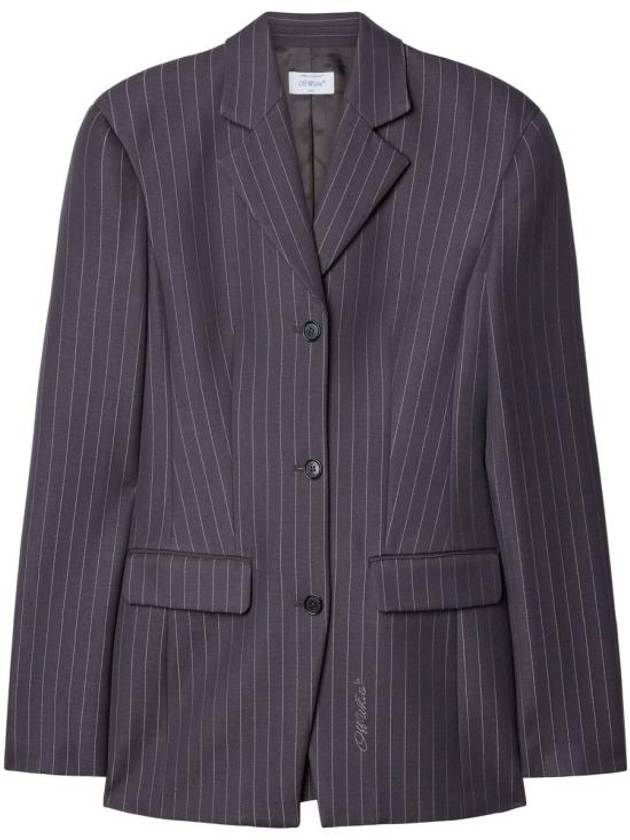 Pinstripe Fit Jacket Gray - OFF WHITE - BALAAN 1