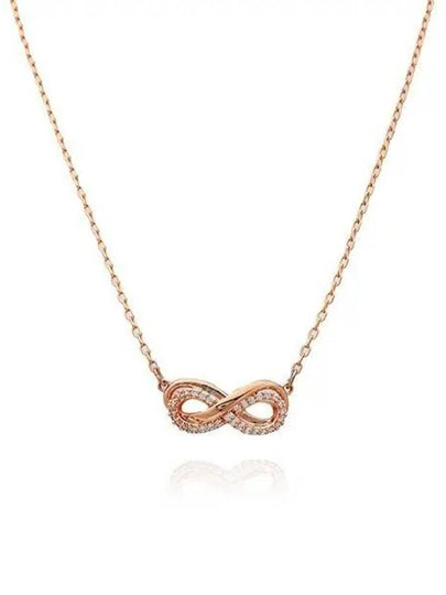 Hyperbola Pendant Pave Infinity Necklace Rose Gold - SWAROVSKI - BALAAN 2