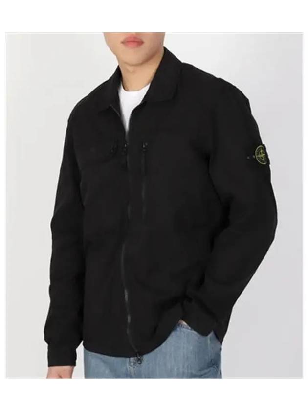 Supima Cotton Twill Stretch-TC Jacket Black - STONE ISLAND - BALAAN 4