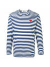 Red Heart Wappen Stripe Long Sleeve T-Shirt P1 T164 2 Blue - COMME DES GARCONS PLAY - BALAAN 1