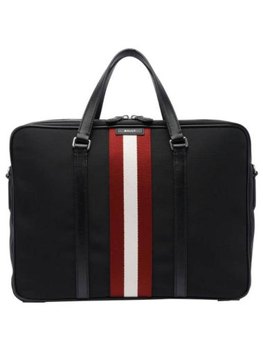 Cord Leather Brief Case Black - BALLY - BALAAN 1