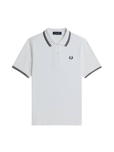 Twin Tip Logo Short Sleeve Polo Shirt White - FRED PERRY - BALAAN 1