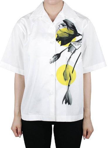 Printed Poplin Pocket Shirt P433BY 10N0 F0009 - PRADA - BALAAN 1