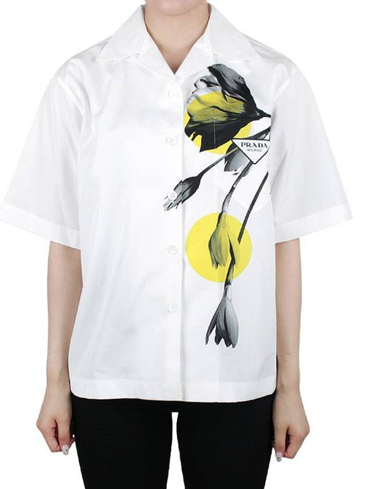 Printed Poplin Pocket Shirt P433BY 10N0 F0009 - PRADA - BALAAN 2