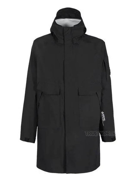 Gore-Tex Infinium Lens Patch Long Hooded Jacket Black - CP COMPANY - BALAAN 2