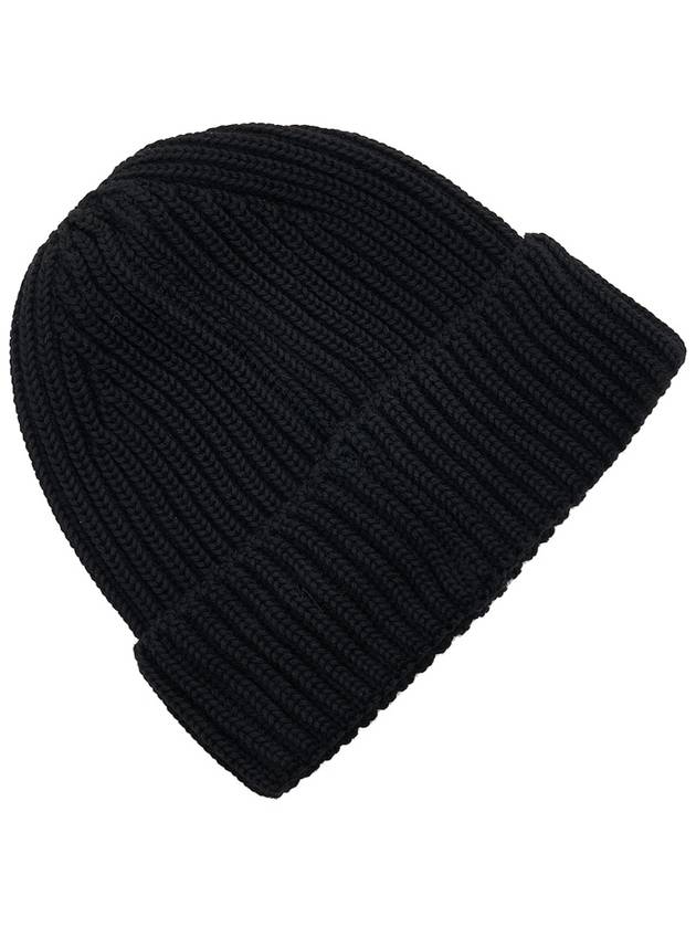 Extra Fine Merino Wool Beanie Black - CP COMPANY - BALAAN 5