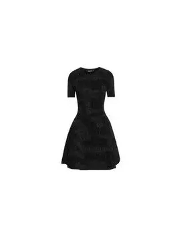 Women's Logo Knit Short Dress Black - DSQUARED2 - BALAAN 7