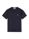 Slimfit Cotton Jersey Short Sleeve T-shirt Navy - STONE ISLAND - BALAAN 4