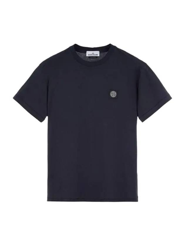 Slimfit Cotton Jersey Short Sleeve T-shirt Navy - STONE ISLAND - BALAAN 2