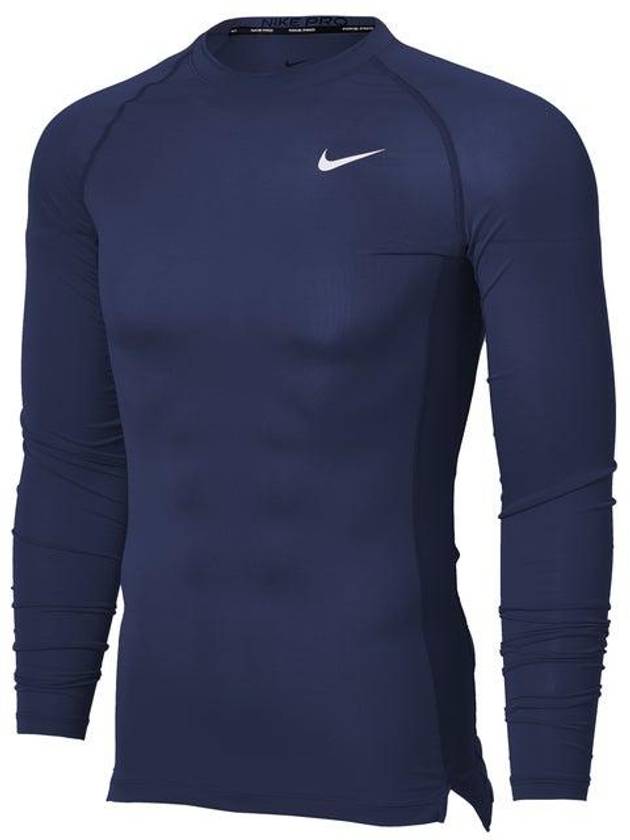 Pro Tight Long Sleeve T-Shirt Navy - NIKE - BALAAN 3