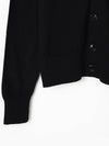 Red Heart Logo Merino Wool Cardigan Black - AMI - BALAAN 8