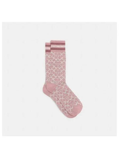 Signature Cotton Socks Pink - COACH - BALAAN 2