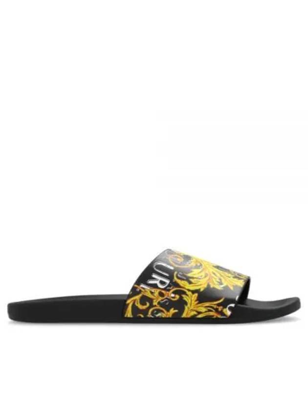 Fondo Logo Slide Slippers Black - VERSACE - BALAAN 2