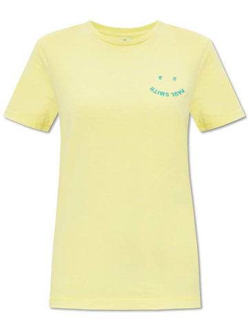 PS Paul Smith T-shirt With Embroidered Logo, Women's, Yellow - PAUL SMITH - BALAAN 1