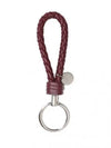 Intrecciato Leather Key Holder Burgundy - BOTTEGA VENETA - BALAAN 2