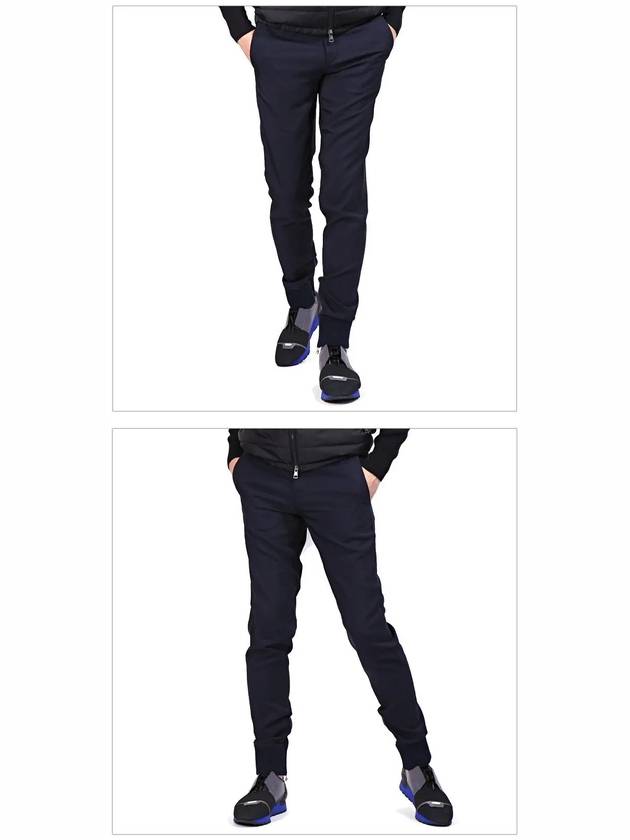 Men's Banding Zipper Jogger Straight Pants Navy - LANVIN - BALAAN 3