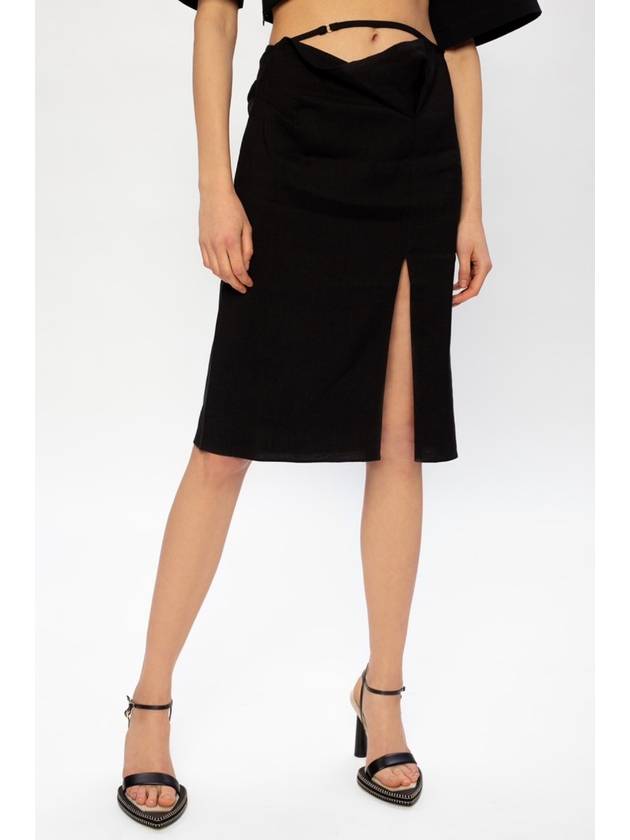 La Jupe Drap A Line Skirt Black - JACQUEMUS - BALAAN 6