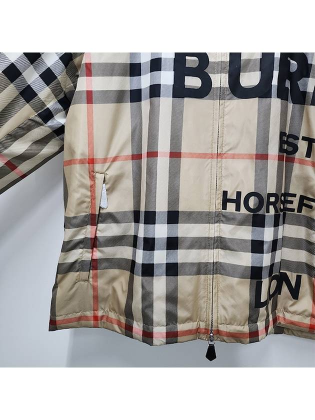 Men's Horseferry Print Check Hoodie Zip-up Beige - BURBERRY - BALAAN 7