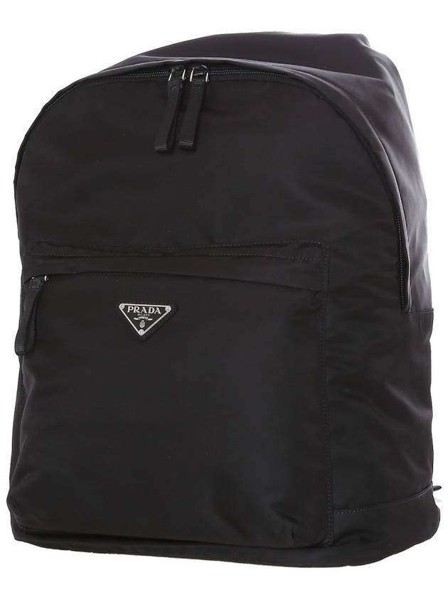 Triangle Logo Nylon Backpack Black - PRADA - BALAAN 3