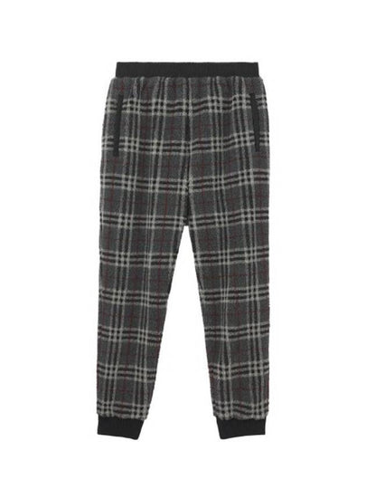 Dimitri Fleece Check Track Pants Dark Charcoal - BURBERRY - BALAAN 2