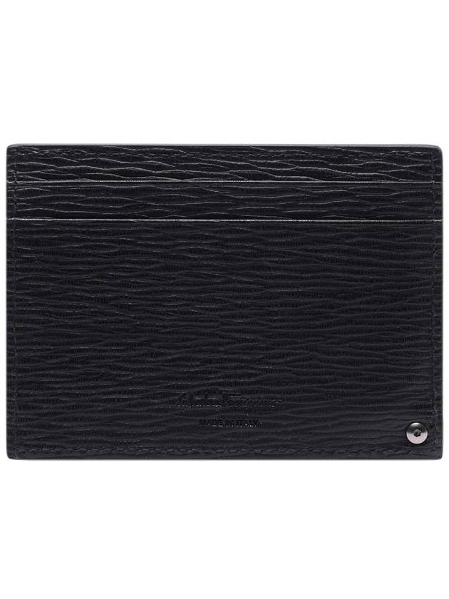 Double Gancini Leather Card Wallet Black - SALVATORE FERRAGAMO - BALAAN 5