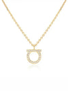 Gancini Crystals Necklace Gold - SALVATORE FERRAGAMO - BALAAN 2