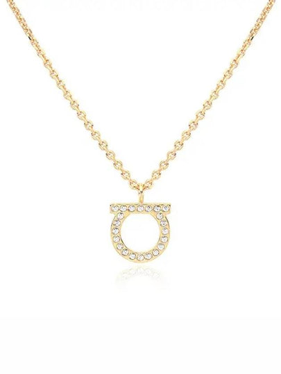 Gancini Crystals Necklace Gold - SALVATORE FERRAGAMO - BALAAN 2