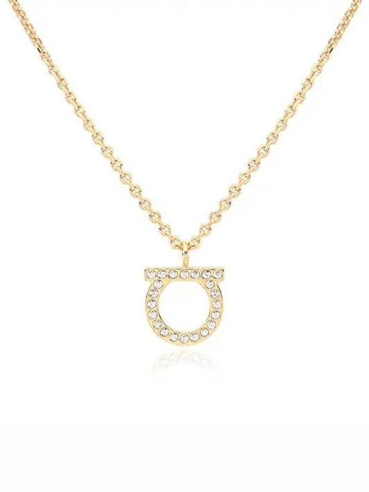 Gancini Crystals Necklace Gold - SALVATORE FERRAGAMO - BALAAN 2