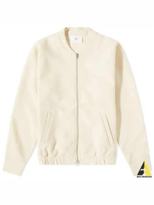 Zip-Up Blouson Jacket Ivory - AMI - BALAAN 2