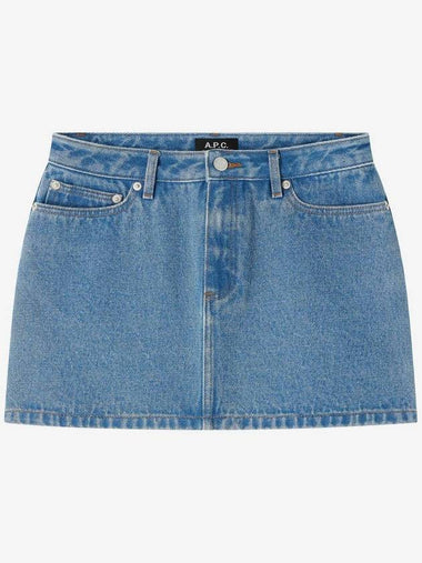 Women's Mini-Jupe Denim H-Line Skirt Blue - A.P.C. - BALAAN 1