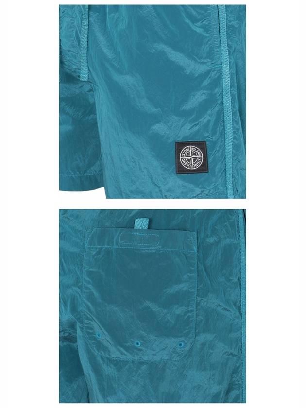 Logo Patch Nylon Metal Swim Shorts Blue - STONE ISLAND - BALAAN 6