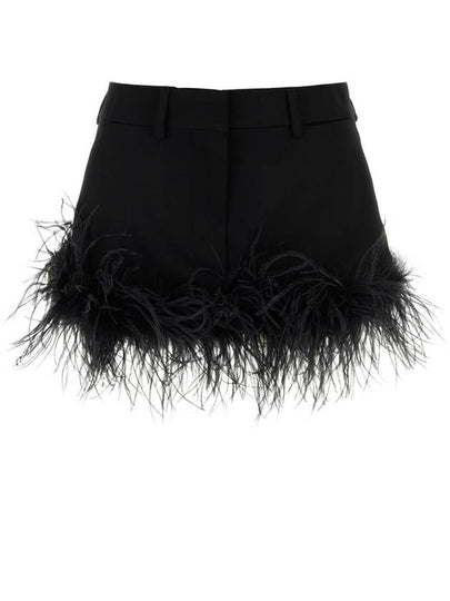 Women's Embroidered Logo A-Line Skirt Black - MIU MIU - BALAAN 2