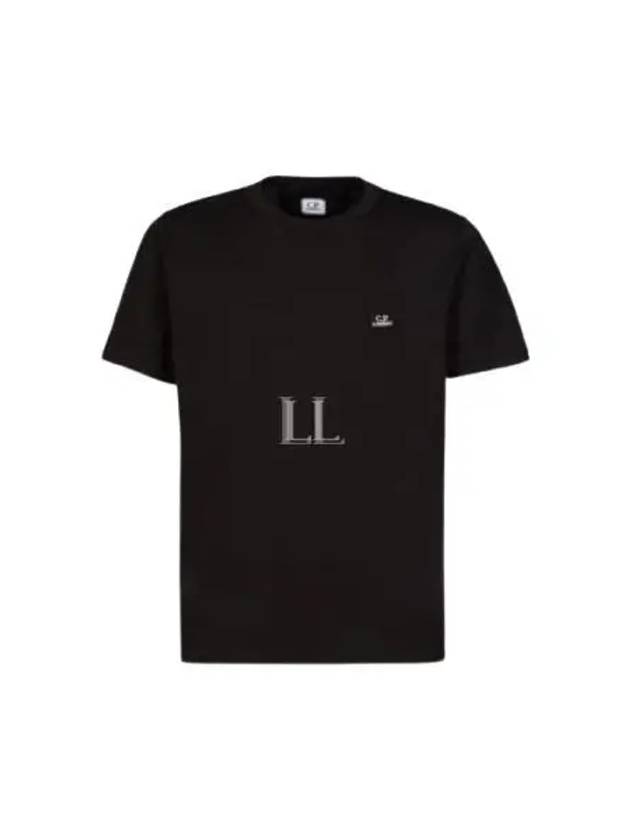 Logo Patch Crew Neck Cotton Short Sleeve T-Shirt Black - CP COMPANY - BALAAN 2