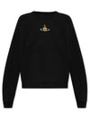 Embroidered Logo Cotton Sweatshirt Black - VIVIENNE WESTWOOD - BALAAN 2