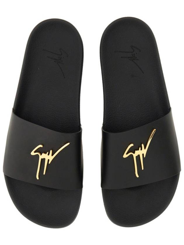 BRETT SLIDE SANDAL WITH LOGO - GIUSEPPE ZANOTTI - BALAAN 3