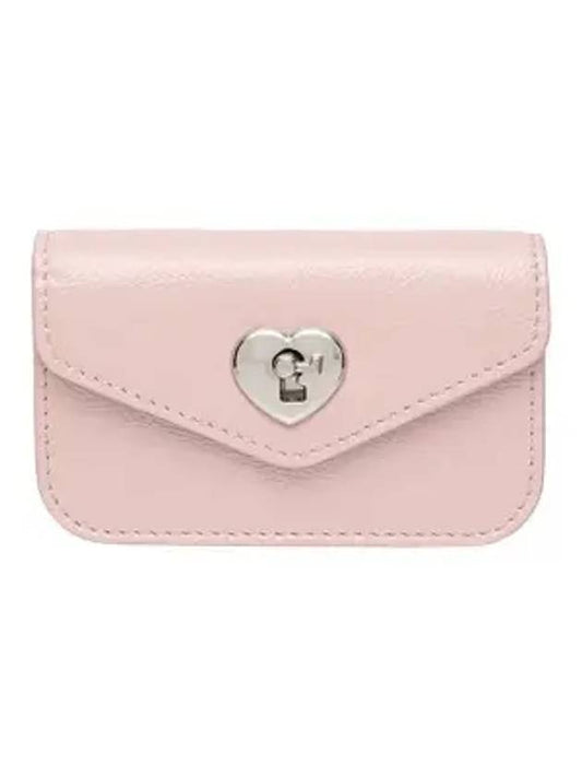 Heart Lock Compact Card Wallet Baby Pink - LE MASQUE - BALAAN 1