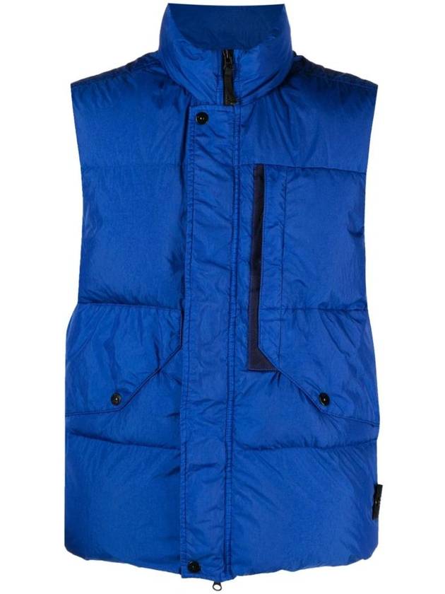 Wappen Patch High Neck Padding Vest Royal Blue - STONE ISLAND - BALAAN 1