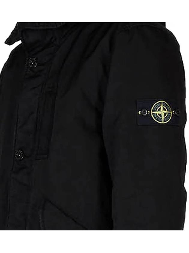 Men's David Wappen Patch Down Hooded Jacket Black - STONE ISLAND - BALAAN 5