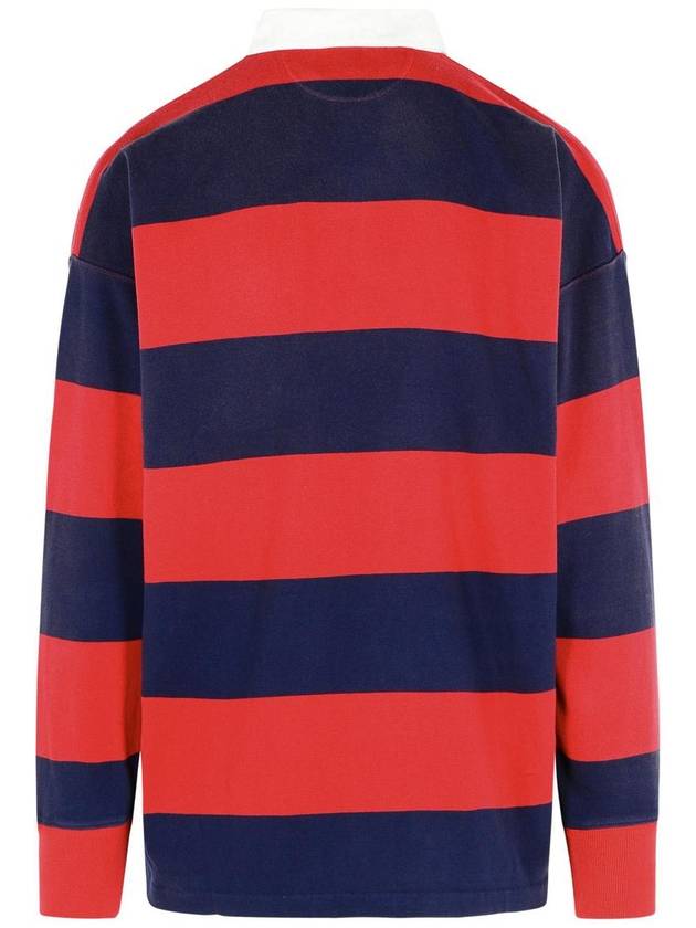 Classic Fit Striped Jersey Polo Shirt Red Navy - POLO RALPH LAUREN - BALAAN 4