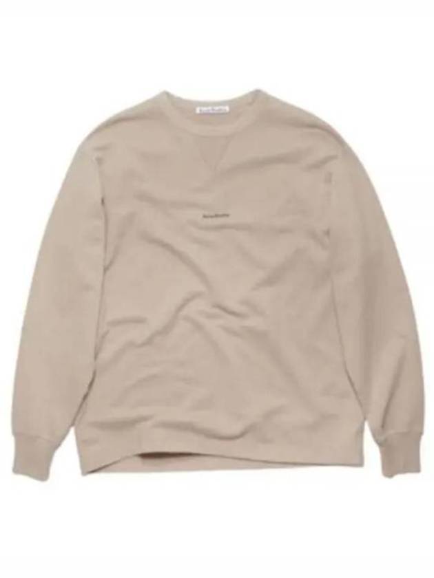 Logo Cropped Neck Oversized Fit Sweatshirt Mushroom Beige - ACNE STUDIOS - BALAAN 2