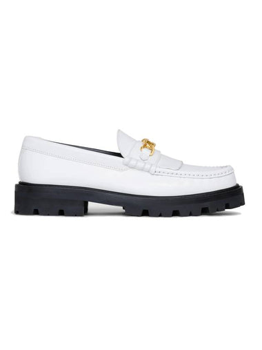 Triomphe Chain Polished Bull Margaret Loafers White - CELINE - BALAAN 1