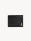 Tiny Monogram Shiny Leather Card Case Black - SAINT LAURENT - BALAAN 2