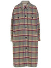 23SS Pontia Check Wool Long Coat MA0024FA A1D26E 60CE - ISABEL MARANT - BALAAN 1