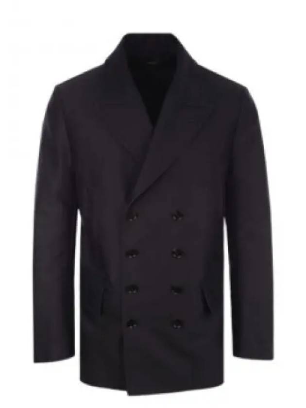 Men's Breasted Double Coat Black - TOM FORD - BALAAN 2