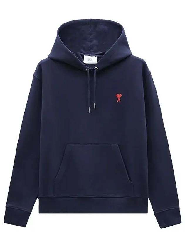 Small Heart Logo Cotton Hoodie Blue - AMI - BALAAN 2