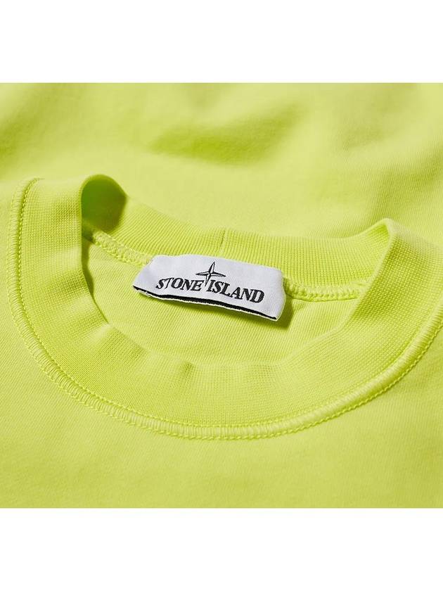 Wappen Patch Crew Neck Sweatshirt Neon Yellow - STONE ISLAND - BALAAN 6