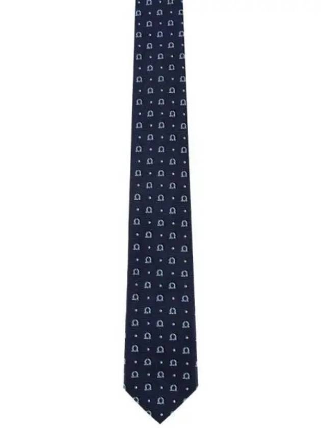 Men's CORBata Jacquard Ganzani Tie Azul Navy - SALVATORE FERRAGAMO - BALAAN 2