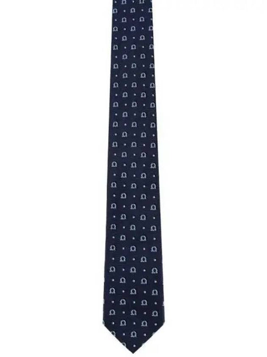 Men's CORBata Jacquard Ganzani Tie Azul Navy - SALVATORE FERRAGAMO - BALAAN 2