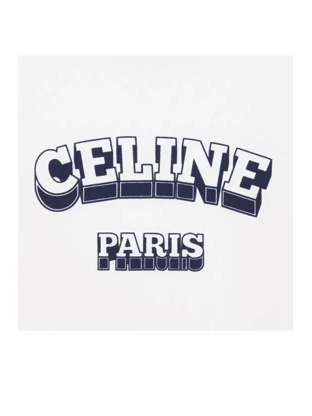 Paris 70s Logo Cotton Jersey Short Sleeve T shirt White - CELINE - BALAAN 6