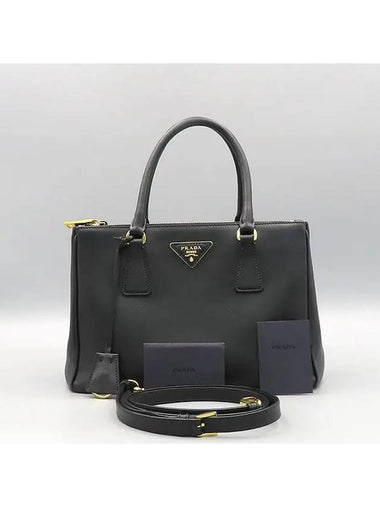 1BA863 Black Color Galleria Saffiano Medium Tote Bag Shoulder Strap 2WAY - PRADA - BALAAN 1